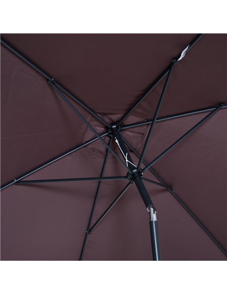 Outsunny Patio Umbrella Parasol Rectangular Garden Canopy Outdoor Sun Shade Shelter W/ Tilt Crank-Brown 84D-036 - pic 48117 | FastDaddyshop