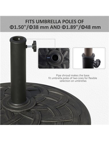 Outsunny Parasol Base Umbrella Base for Φ38mm and Φ48mm Poles, Resin-Bronze 01-0413
