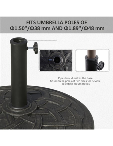 Outsunny Parasol Base Umbrella Base for Φ38mm and Φ48mm Poles, Resin-Bronze 01-0413 - pic 48123 | FastDaddyshop