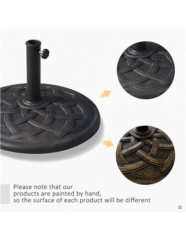 Outsunny Parasol Base Umbrella Base for Φ38mm and Φ48mm Poles, Resin-Bronze 01-0413