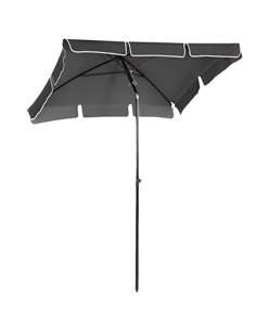 Outsunny 2M x 1.25M Rectangular Parasol Umbrella, Grey 84D-016GY