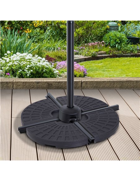 Outsunny 4 PCs Portable Round Parasol Umbrella Base, Black 84D-061 - pic 48146 | FastDaddyshop