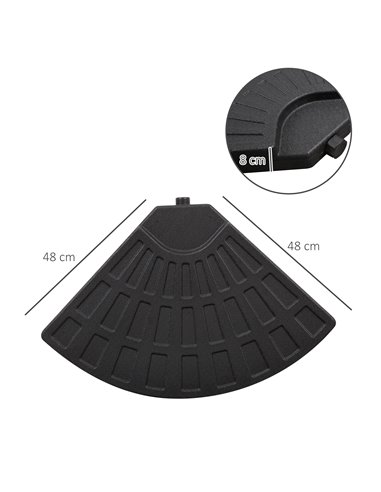 Outsunny 4 PCs Portable Round Parasol Base Umbrella Cross Stand Weights Holder Sand or Water Filled Outdoor Garden Patio 84D-061