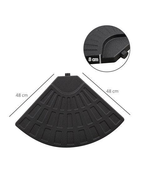 Outsunny 4 PCs Portable Round Parasol Base Umbrella Cross Stand Weights Holder Sand or Water Filled Outdoor Garden Patio 84D-061 - pic 48147 | FastDaddyshop