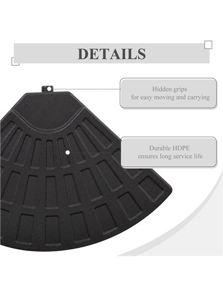 Outsunny 4 PCs Portable Round Parasol Base Umbrella Cross Stand Weights Holder Sand or Water Filled Outdoor Garden Patio 84D-061 - pic 48150 | FastDaddyshop
