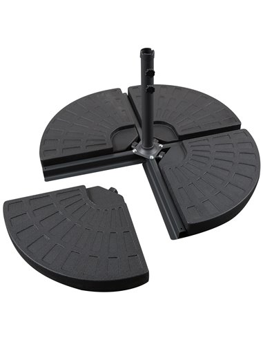 Outsunny 4 PCs Portable Round Parasol Base Umbrella Cross Stand Weights Holder Sand or Water Filled Outdoor Garden Patio 84D-061