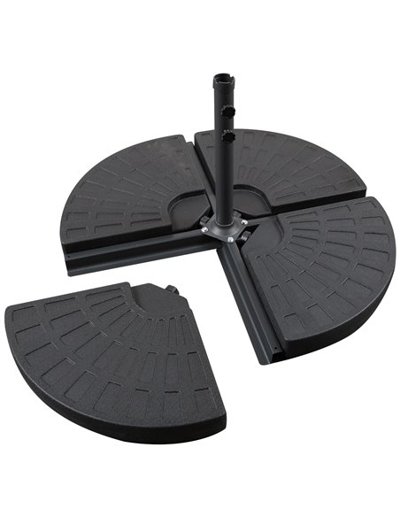 Outsunny 4 PCs Portable Round Parasol Base Umbrella Cross Stand Weights Holder Sand or Water Filled Outdoor Garden Patio 84D-061 - pic 48152 | FastDaddyshop