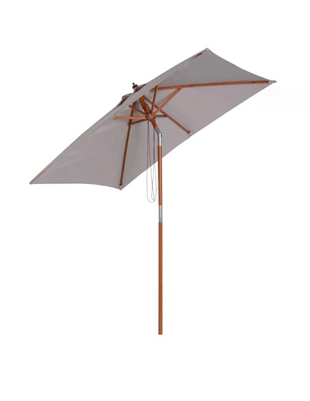 Outsunny 2m x 1.5m Patio Garden Parasol Umbrella, Grey 84D-017GY - pic 48154 | FastDaddyshop