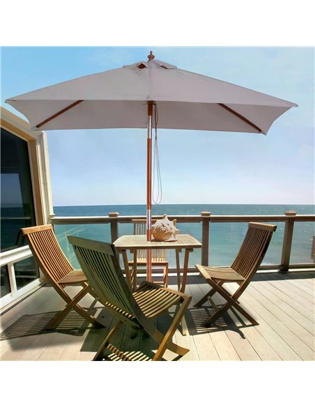 Outsunny 2m x 1.5m Patio Garden Parasol Umbrella, Grey 84D-017GY - pic 48155 | FastDaddyshop