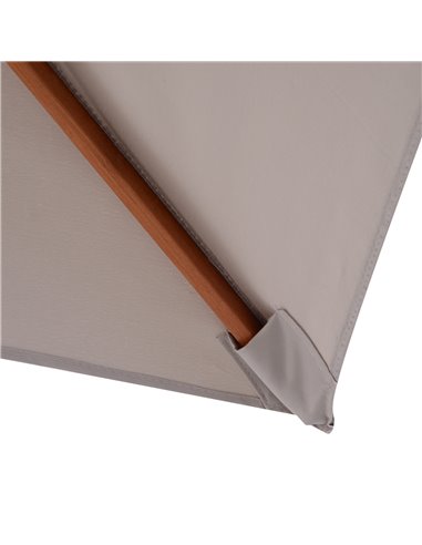Outsunny 2m x 1.5m Patio Garden Parasol Sun Umbrella Sunshade Canopy Outdoor Backyard Furniture Fir Wooden Pole 6 Ribs Tilt Mech