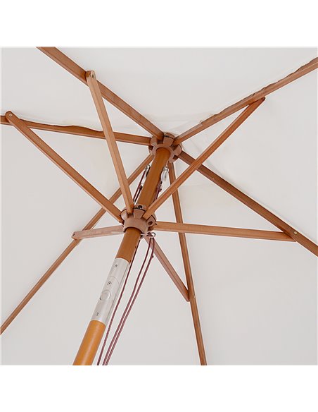 Outsunny 2m x 1.5m Patio Garden Parasol Sun Umbrella Sunshade Canopy Outdoor Backyard Furniture Fir Wooden Pole 6 Ribs Tilt Mech - pic 48170 | FastDaddyshop