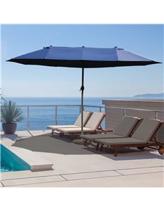 Outsunny 4.6m Garden Parasol Double-Sided Sun Umbrella NO BASE, Blue 84D-031V01BU 2