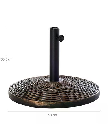 Outsunny Patio Weighted Umbrella Base Parasol Holder Outdoor Stand 25kg 84D-044