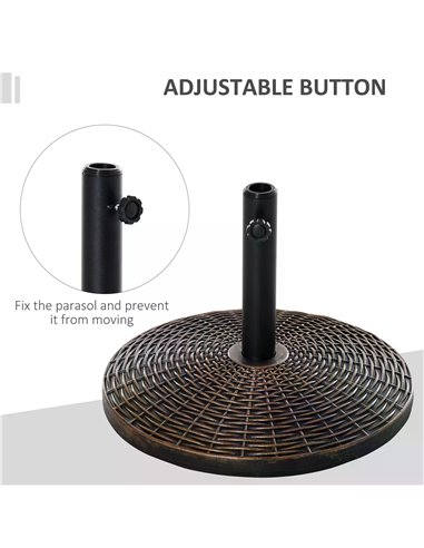Outsunny Patio Weighted Umbrella Base Parasol Holder Outdoor Stand 25kg 84D-044