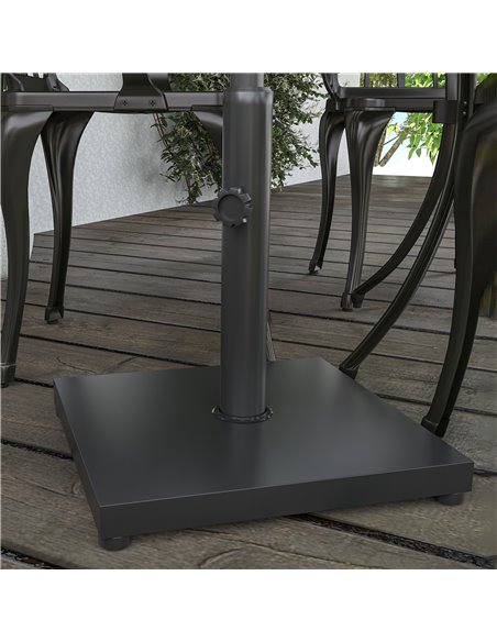 Outsunny Square Parasol Base Heavy Duty Weighted Umbrella Holder Black 84D-042 - pic 48191 | FastDaddyshop