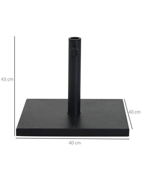 Outsunny Square Parasol Base Heavy Duty Weighted Umbrella Holder Black 84D-042 - pic 48192 | FastDaddyshop
