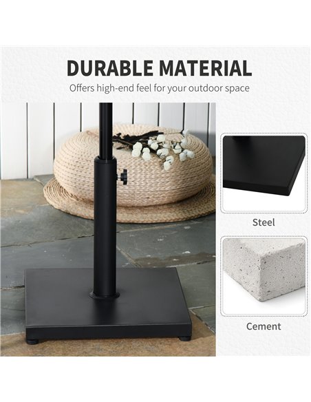 Outsunny Square Parasol Base Heavy Duty Weighted Umbrella Holder Black 84D-042 - pic 48194 | FastDaddyshop