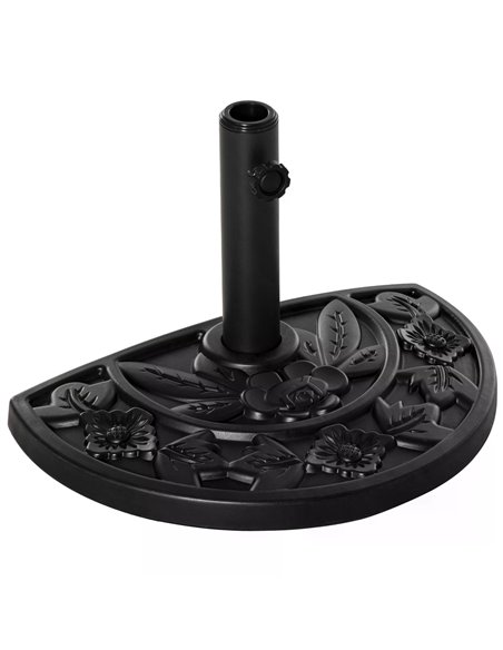 Outsunny Half Round Parasol Base Weighted Umbrella Holder Stand Balcony Black 84D-043 - pic 48199 | FastDaddyshop