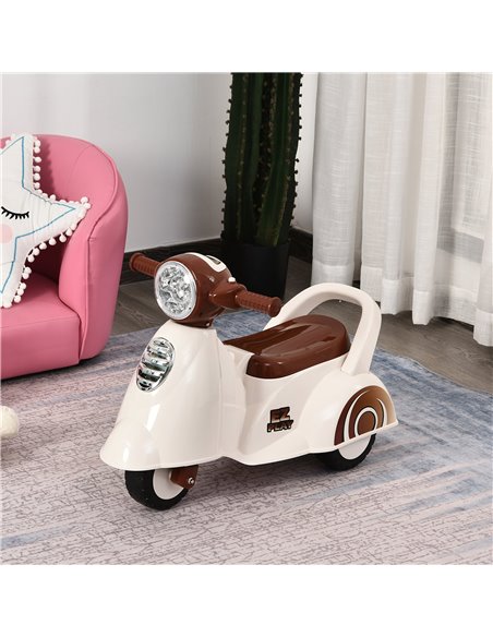 HOMCOM Toddlers Musical Plastic Push Tricycle White/Brown - pic 4820 | FastDaddyshop