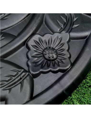 Outsunny Half Round Parasol Base Weighted Umbrella Holder Stand Balcony Black 84D-043