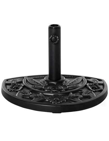 Outsunny Half Round Parasol Base Weighted Umbrella Holder Stand Balcony Black 84D-043 - pic 48207 | FastDaddyshop