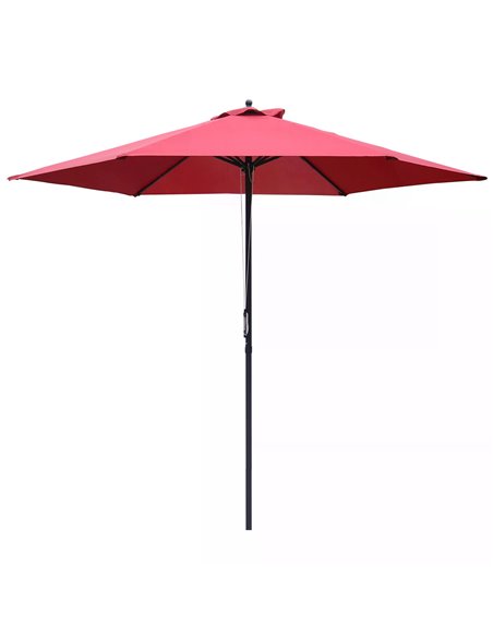 Outsunny 2.8m Outdoor Patio Parasol Umbrella 6 Ribs, Wine Red 84D-067WR - pic 48208 | FastDaddyshop