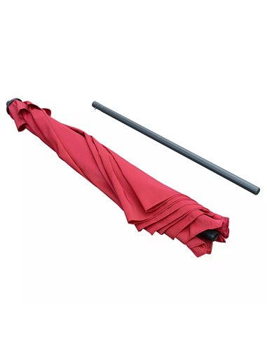 Outsunny 2.8m Patio Parasols Umbrellas Outdoor 6 Ribs Sunshade Canopy Manual Push Garden Backyard Furniture, Wine Red 84D-067WR