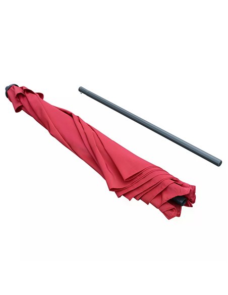 Outsunny 2.8m Patio Parasols Umbrellas Outdoor 6 Ribs Sunshade Canopy Manual Push Garden Backyard Furniture, Wine Red 84D-067WR - pic 48215 | FastDaddyshop