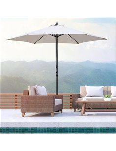 Outsunny 2.8m Round Outdoor Garden Parasol Umbrella, Off-White 84D-067CW 2