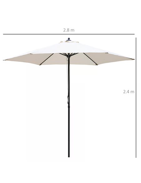 Outsunny 2.8m Garden Parasol Umbrella, Round Outdoor Market Table Umbrella, Parasol Patio Umbrella, 6 Ribs Manual Push, Sun Shad - pic 48228 | FastDaddyshop