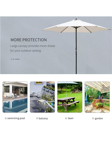 Outsunny 2.8m Garden Parasol Umbrella, Round Outdoor Market Table Umbrella, Parasol Patio Umbrella, 6 Ribs Manual Push, Sun Shad - pic 48231 | FastDaddyshop