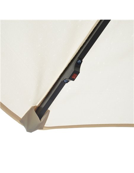 Outsunny 3(m) LED Cantilever Parasol Banana Garden Umbrella with Solar Lights, Crank Handle and Cross Base, Hanging Sun Shade, O - pic 48243 | FastDaddyshop