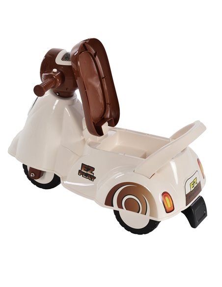 HOMCOM Toddlers Musical Plastic Push Tricycle White/Brown - pic 4826 | FastDaddyshop