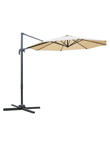 Outsunny 3(m) Patio Offset Parasol Roma Umbrella with Cross Base, Beige 84D-065BG - pic 48262 | FastDaddyshop