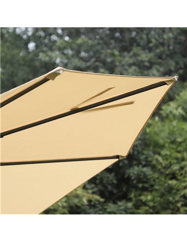 Outsunny 3(m) Patio Offset Parasol Roma Umbrella Cantilever Hanging Sun Shade Canopy Shelter 360° Rotation with Cross Base - Bei