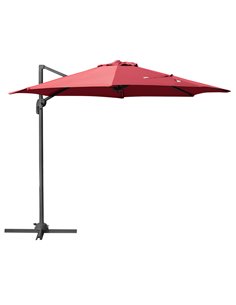 Outsunny Cantilever Roma Parasol Garden Sun Umbrella with Cross Base, Wine Red 84D-052WR