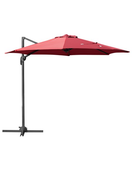 Outsunny Cantilever Roma Parasol Garden Sun Umbrella with Cross Base, Wine Red 84D-052WR - pic 48271 | FastDaddyshop