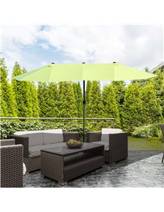 Outsunny 4.6m Double-Sided Garden Parasol Sun Umbrella NO BASE, Grass Green 84D-031V01GN 2