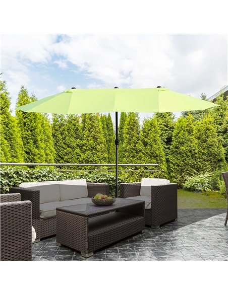Outsunny 4.6m Double-Sided Garden Parasol Sun Umbrella NO BASE, Grass Green 84D-031V01GN - pic 48281 | FastDaddyshop