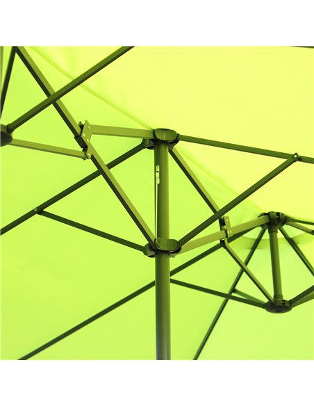 Outsunny 4.6m Garden Parasol Double-Sided Sun Umbrella Patio Market Shelter Canopy Shade Outdoor Grass Green - NO BASE 84D-031V0 - pic 48287 | FastDaddyshop