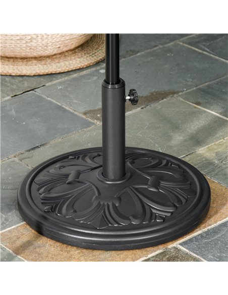 Outsunny Round Parasol Base Heavy Duty Cement Stand Umbrella Holder Garden 84D-046BK - pic 48290 | FastDaddyshop