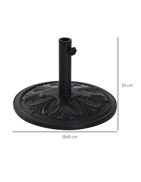Outsunny Round Parasol Base Heavy Duty Cement Stand Umbrella Holder Garden 84D-046BK - pic 48291 | FastDaddyshop