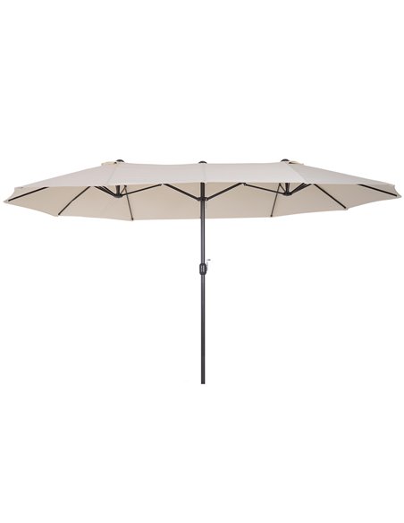 Outsunny 4.6m Double-Sided Garden Parasol Sun Umbrella NO BASE, Beige 84D-030V01CW - pic 48316 | FastDaddyshop