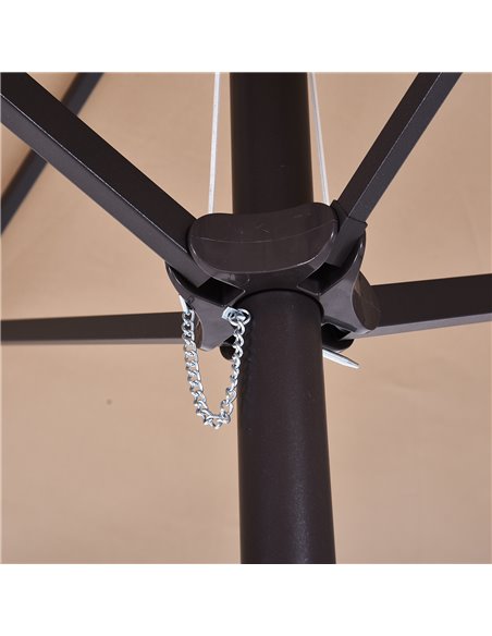 Outsunny 4.6m Garden Parasol Double-Sided Sun Umbrella Patio Market Shelter Canopy Shade Outdoor Tan - NO BASE 84D-031V01CF - pic 48333 | FastDaddyshop