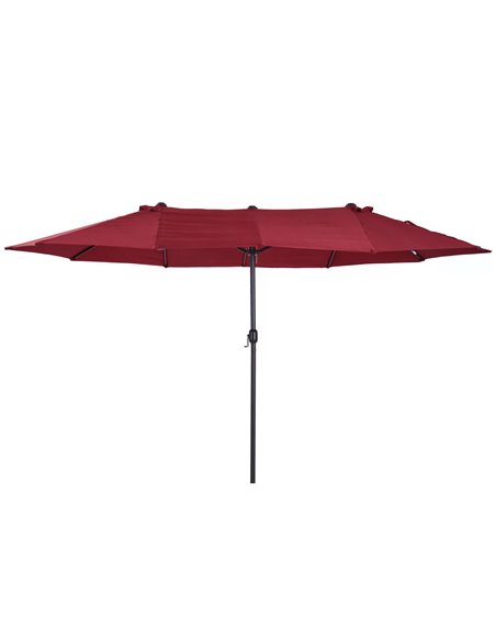 Outsunny 4.6m Double-Sided Patio Parasol Sun Umbrella, Wine Red 84D-031V01WR - pic 48334 | FastDaddyshop
