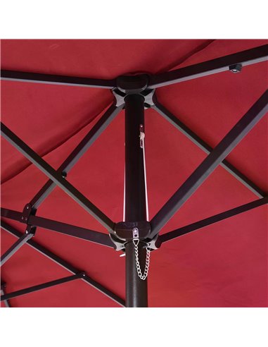 Outsunny 4.6m Double-Sided Patio Parasol Sun Umbrella-Wine Red 84D-031V01WR