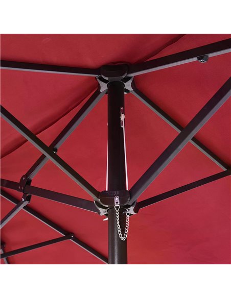 Outsunny 4.6m Double-Sided Patio Parasol Sun Umbrella-Wine Red 84D-031V01WR - pic 48341 | FastDaddyshop