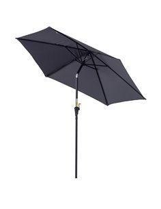Outsunny 2.7 m Patio Umbrella, Aluminum Frame-Grey 84D-032GY