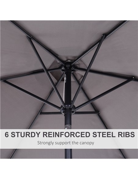 Outsunny 2.7 m Patio Umbrella, Aluminum Frame-Grey 84D-032GY - pic 48358 | FastDaddyshop