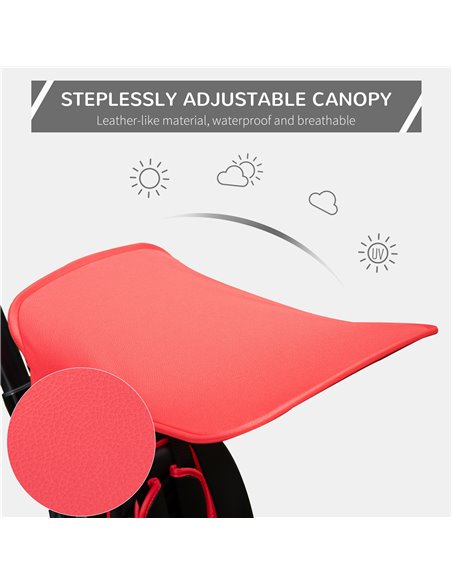 HOMCOM 4 in 1 Baby Tricycle Toddler Stroller Foldable Pedal Tricycle w/ Reversible Angle Adjustable Seat Removable Handle Canopy - pic 4839 | FastDaddyshop
